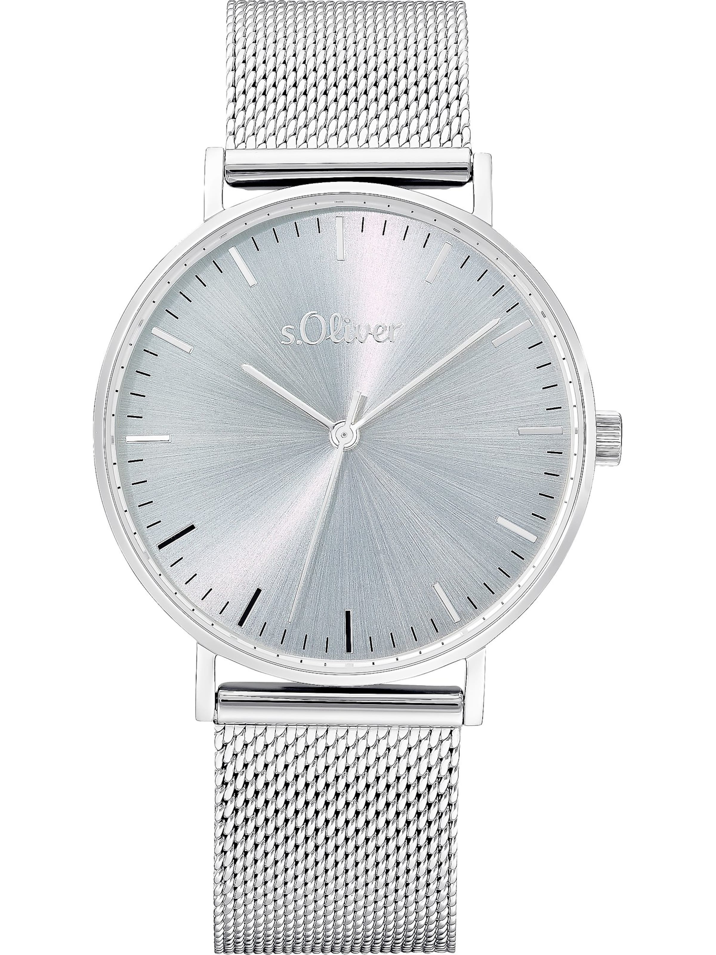 s.Oliver Analoguhr in Silber: Vorderseite