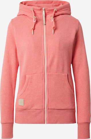 Ragwear Zip-Up Hoodie in Pink: front