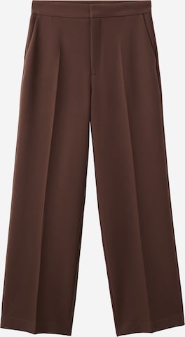 MANGO Trousers with creases in Brown: front