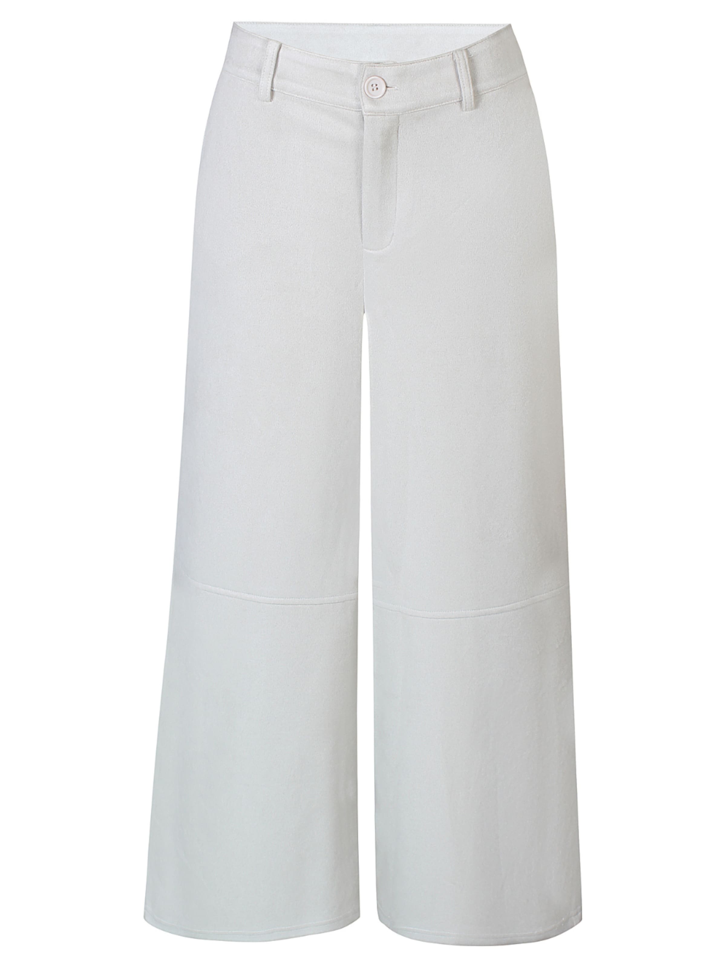 ze-ze Wide Leg Hose 'Carlota 057' in Beige: Vorderseite