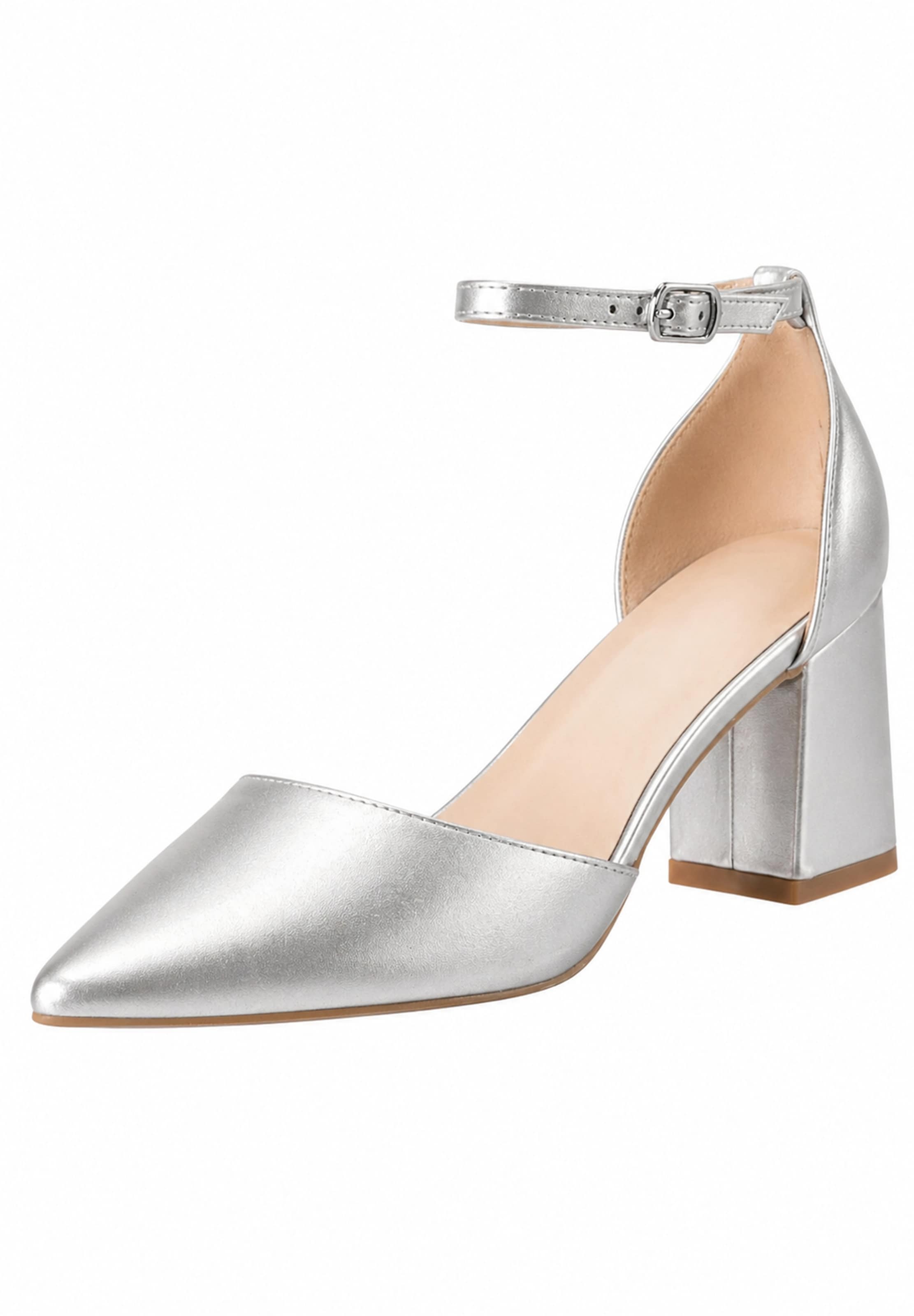 Elara Pumps in Silver: front