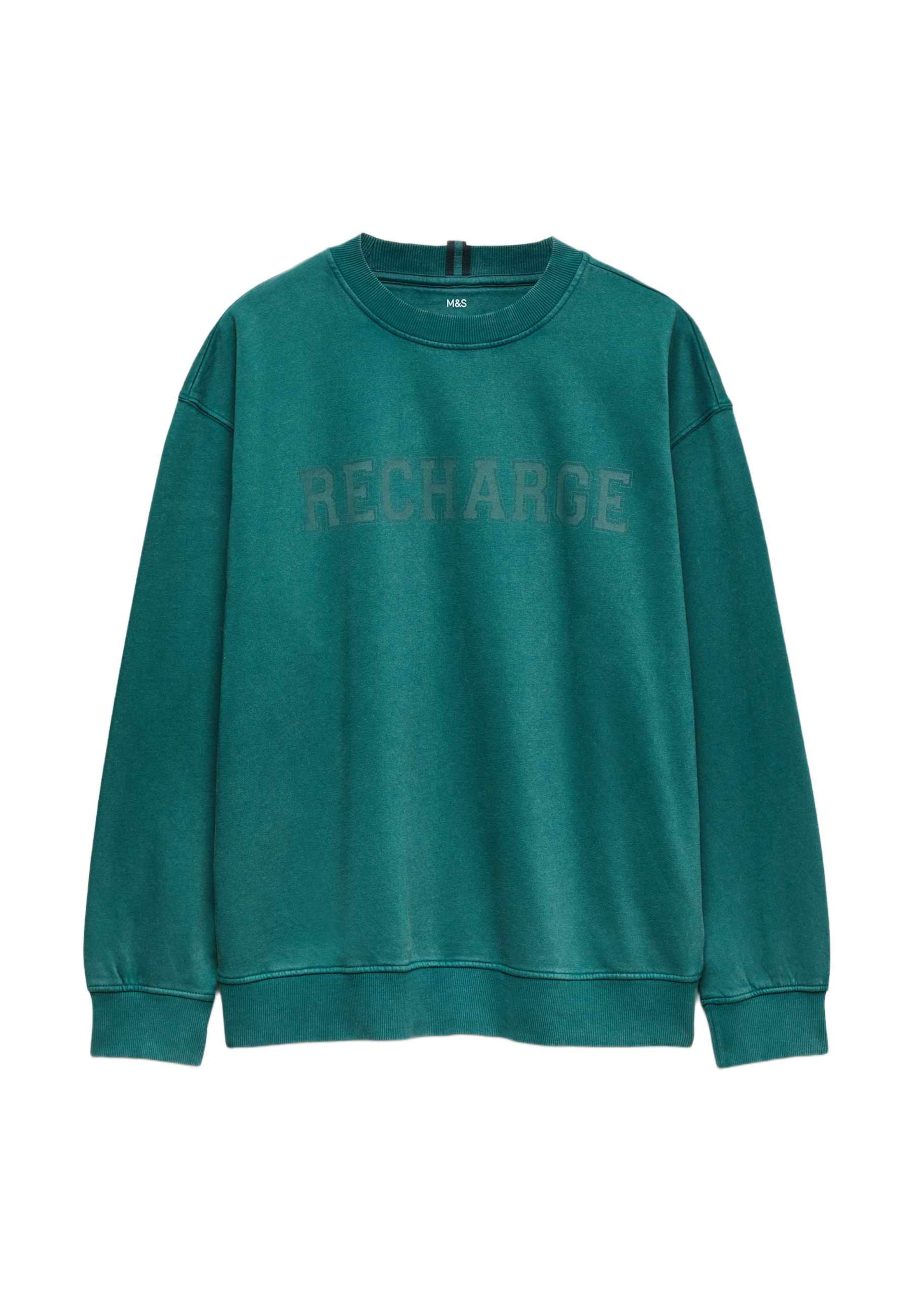 Marks & Spencer Schlafsweatshirt in Grün: Vorderseite