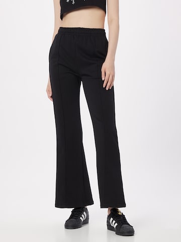 Urban Classics Flared Trousers in Black: front