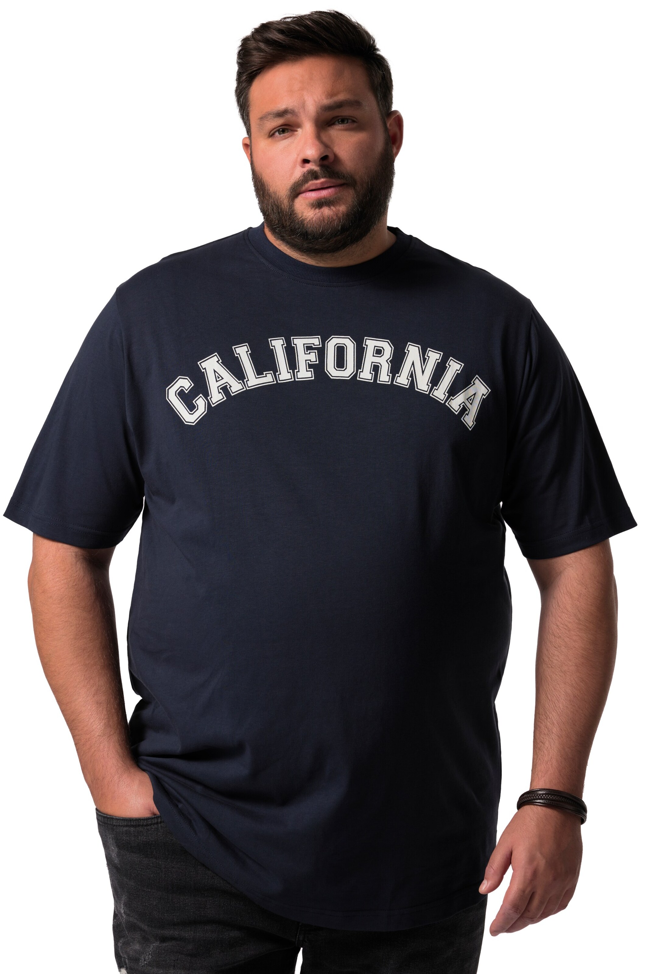 Men Plus Shirt in Blauw: voorkant