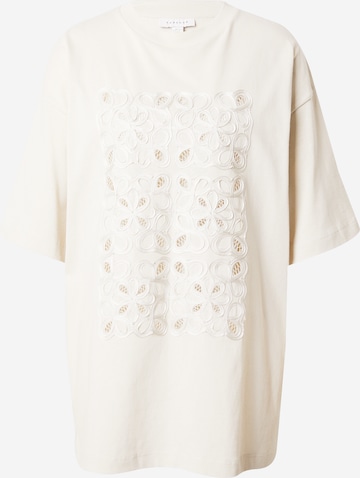 TOPSHOP - Camisa oversized em bege: frente