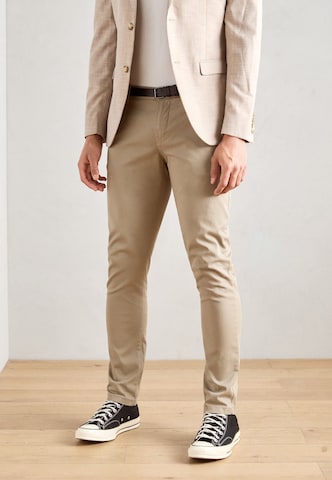 Lindbergh Slimfit Hose 'Classic' in Beige: Vorderseite