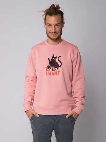 Watapparel Sweatshirt ' Cat ' in Roze: voorkant