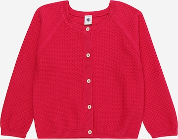 PETIT BATEAU Knit Cardigan in Red: front