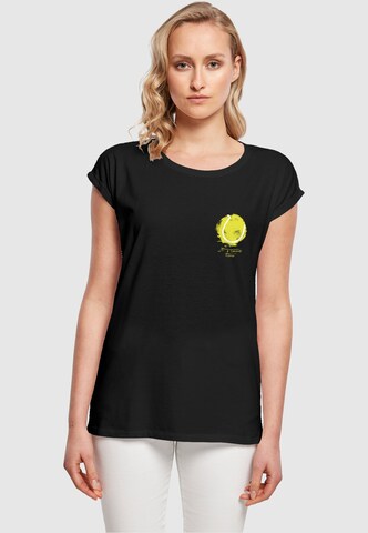 Merchcode T-Shirt 'Its Tennis Time' in Schwarz: Vorderseite