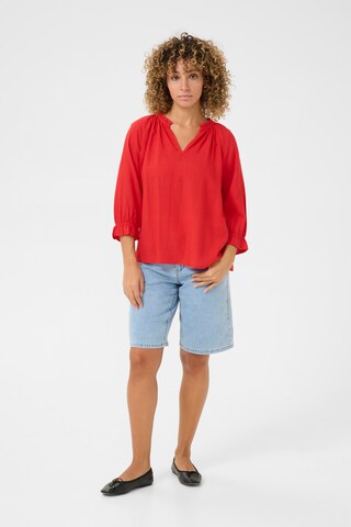 Chemisier 'Venta' Cream en rouge