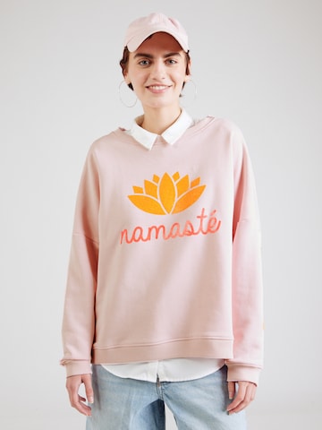 miss goodlife Sweatshirt 'Namaste' in Roze: voorkant