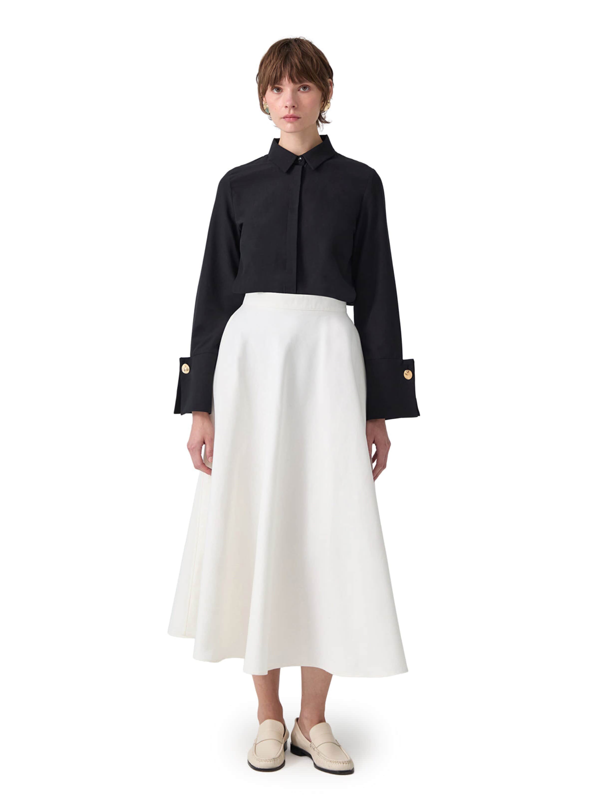 Body 'Wide Cuff Shirt Body' Touché Privé en noir : devant