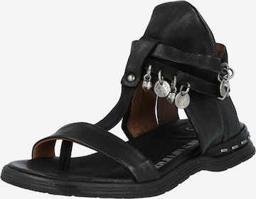 A.S.98 T-Bar Sandals 'MARE ' in Black: front