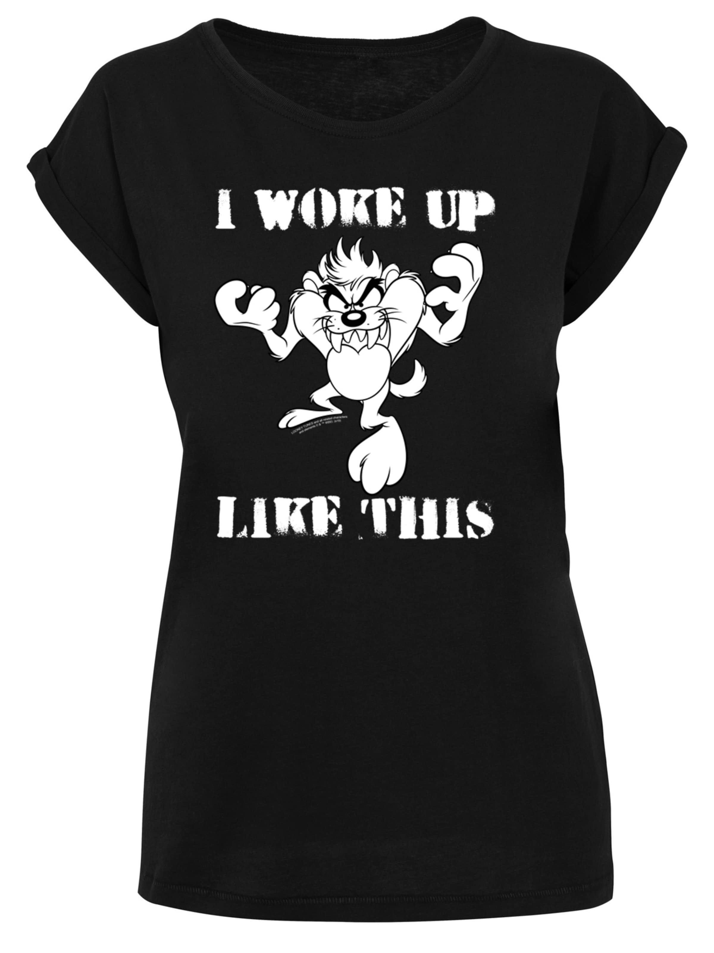T-shirt 'Looney Tunes Taz I Woke Up Like This' F4NT4STIC en noir : devant