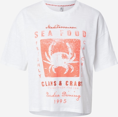 Marškinėliai 'ONLBONE' iš ONLY, spalva – šviesiai raudona / balta, Prekių apžvalga