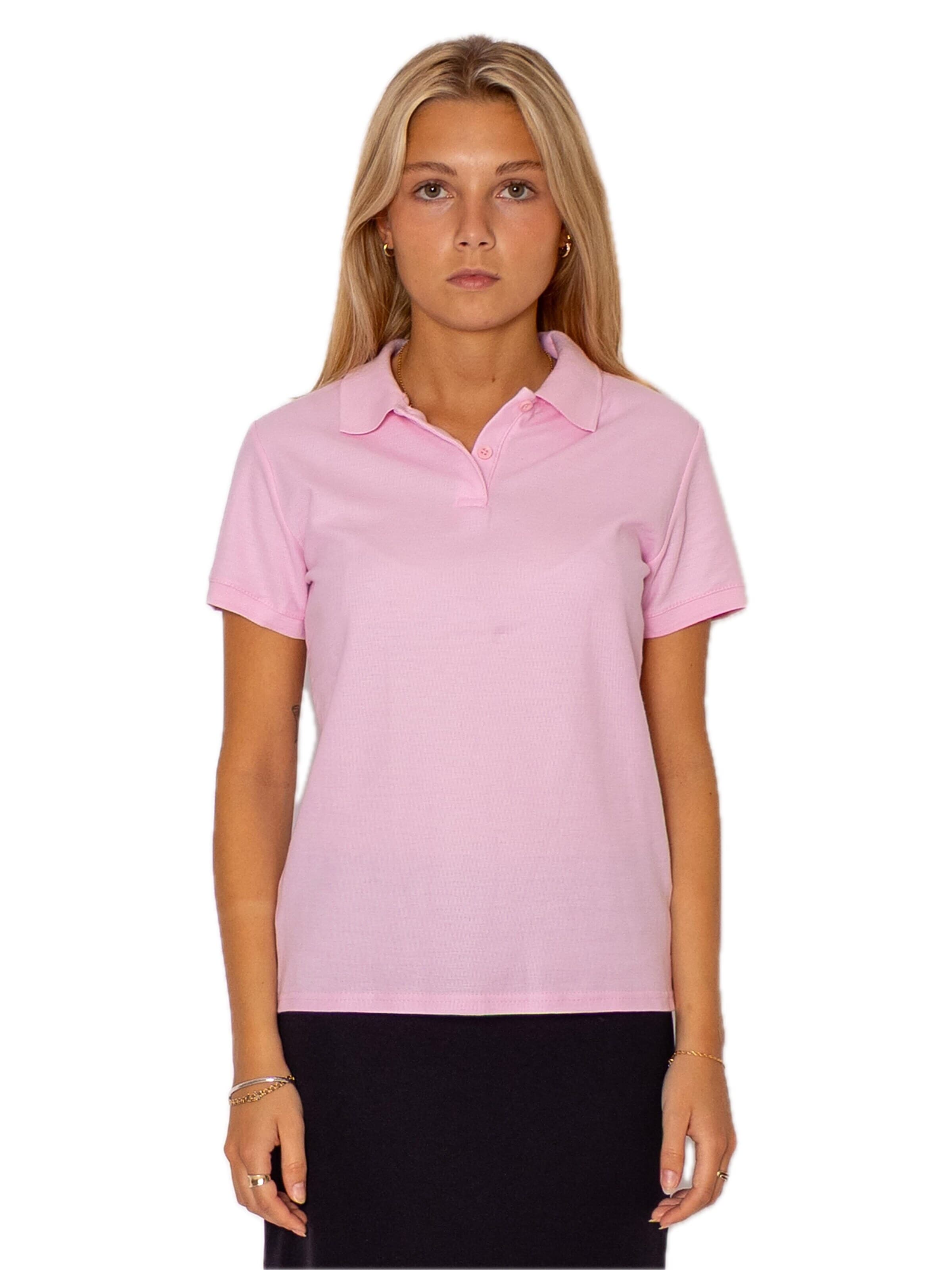 Maglietta 'Womens premium short sleeve polo' di FRUIT OF THE LOOM in rosa
