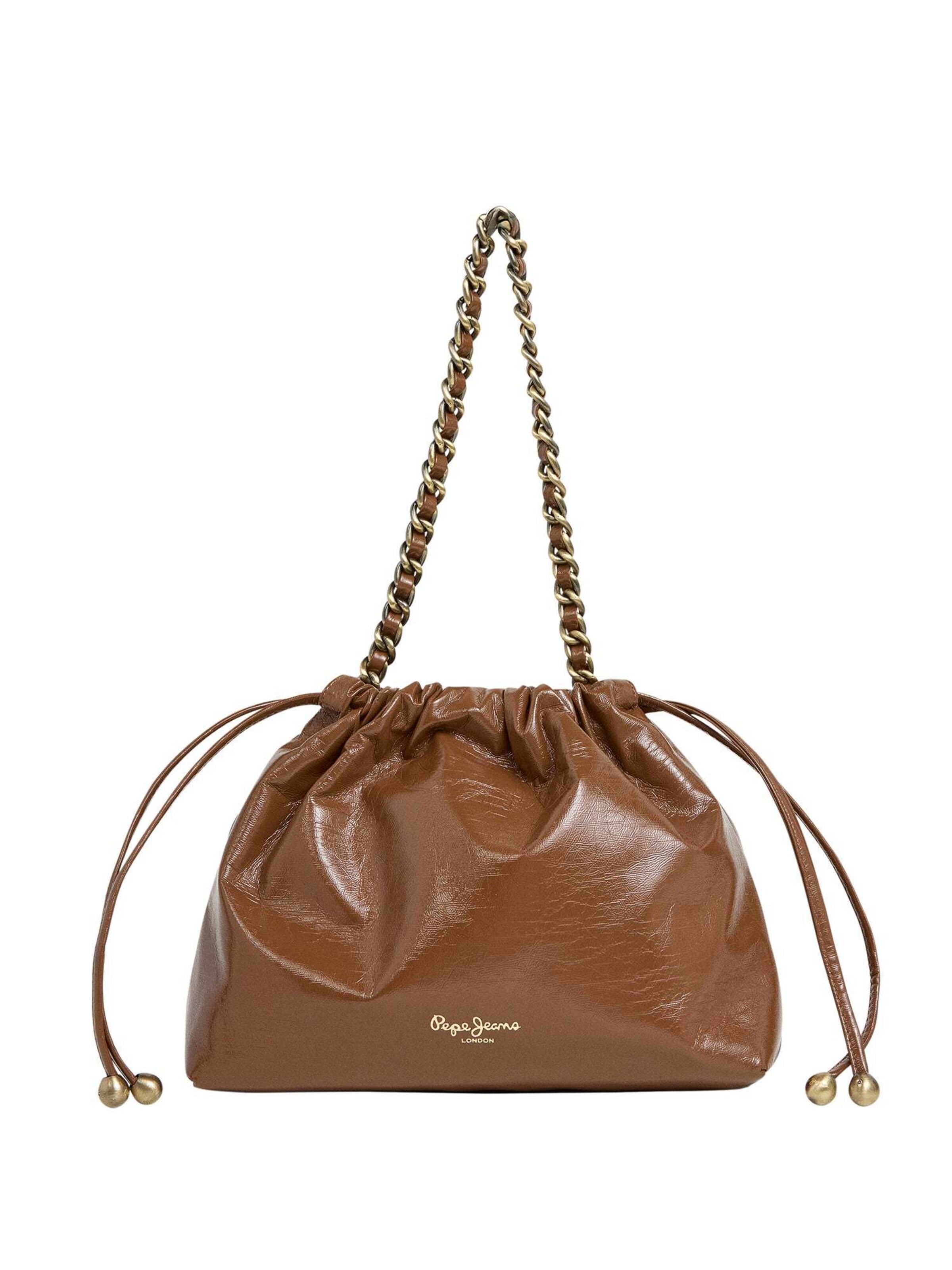 Pepe Jeans Handtas in Bruin: voorkant