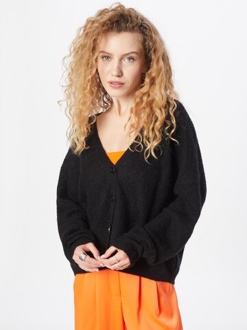 ESPRIT Knit Cardigan in Black: front