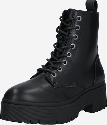 BULLBOXER Lace-Up Ankle Boots in Black: front