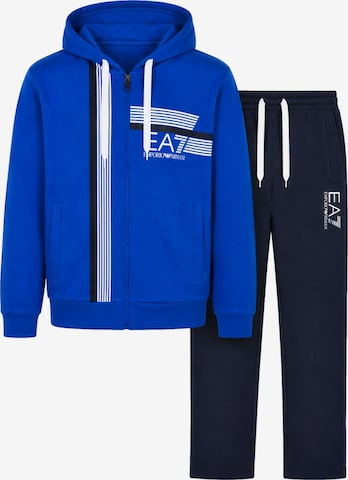 EA7 Emporio Armani Sweat suit in Blue: front