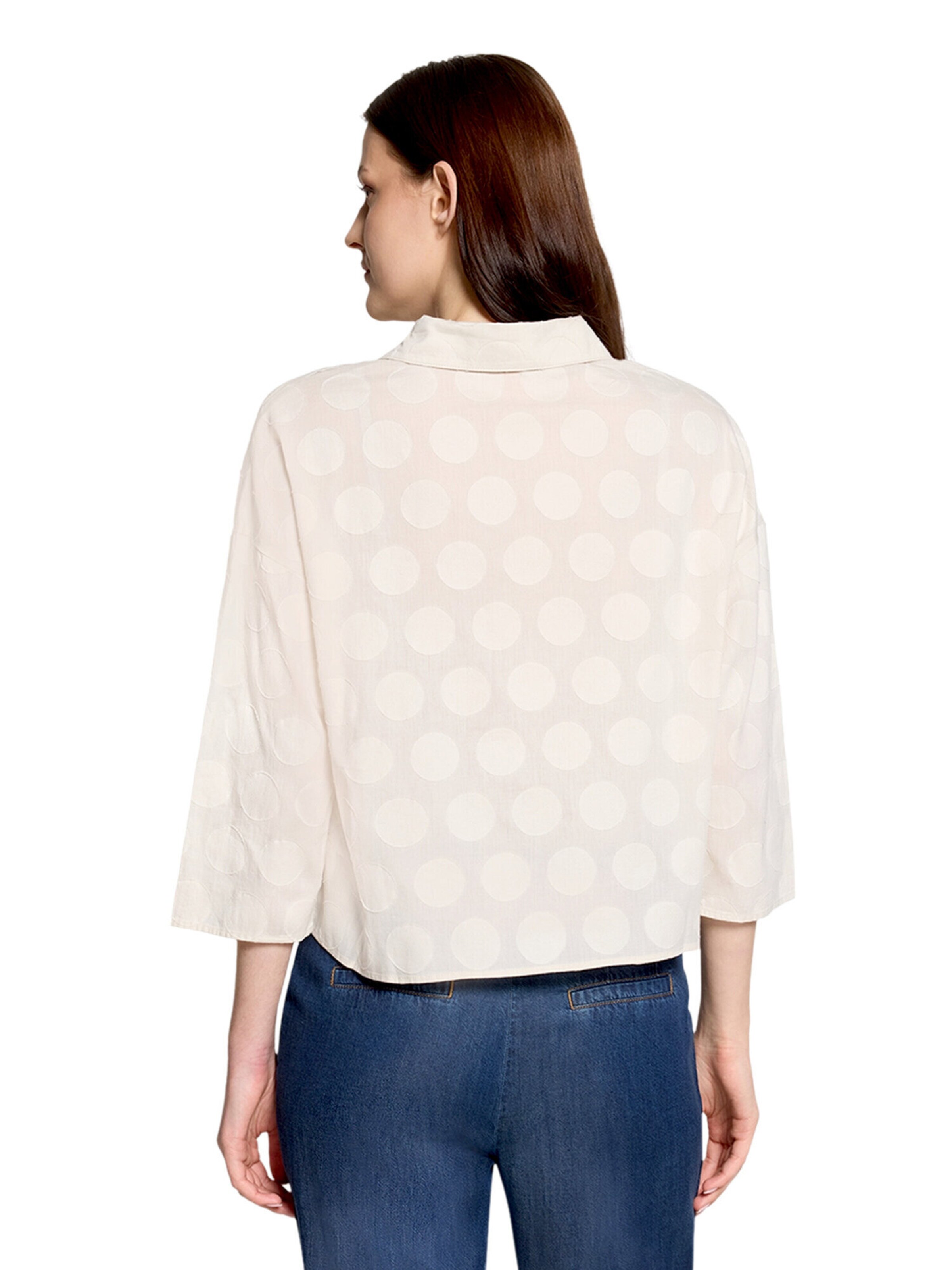 Cartoon Oversize-Bluse mit Kragen in Beige