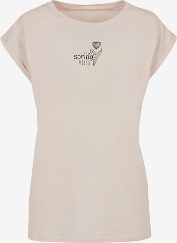 Merchcode Shirt 'Spring - Vibes' in Beige: voorkant