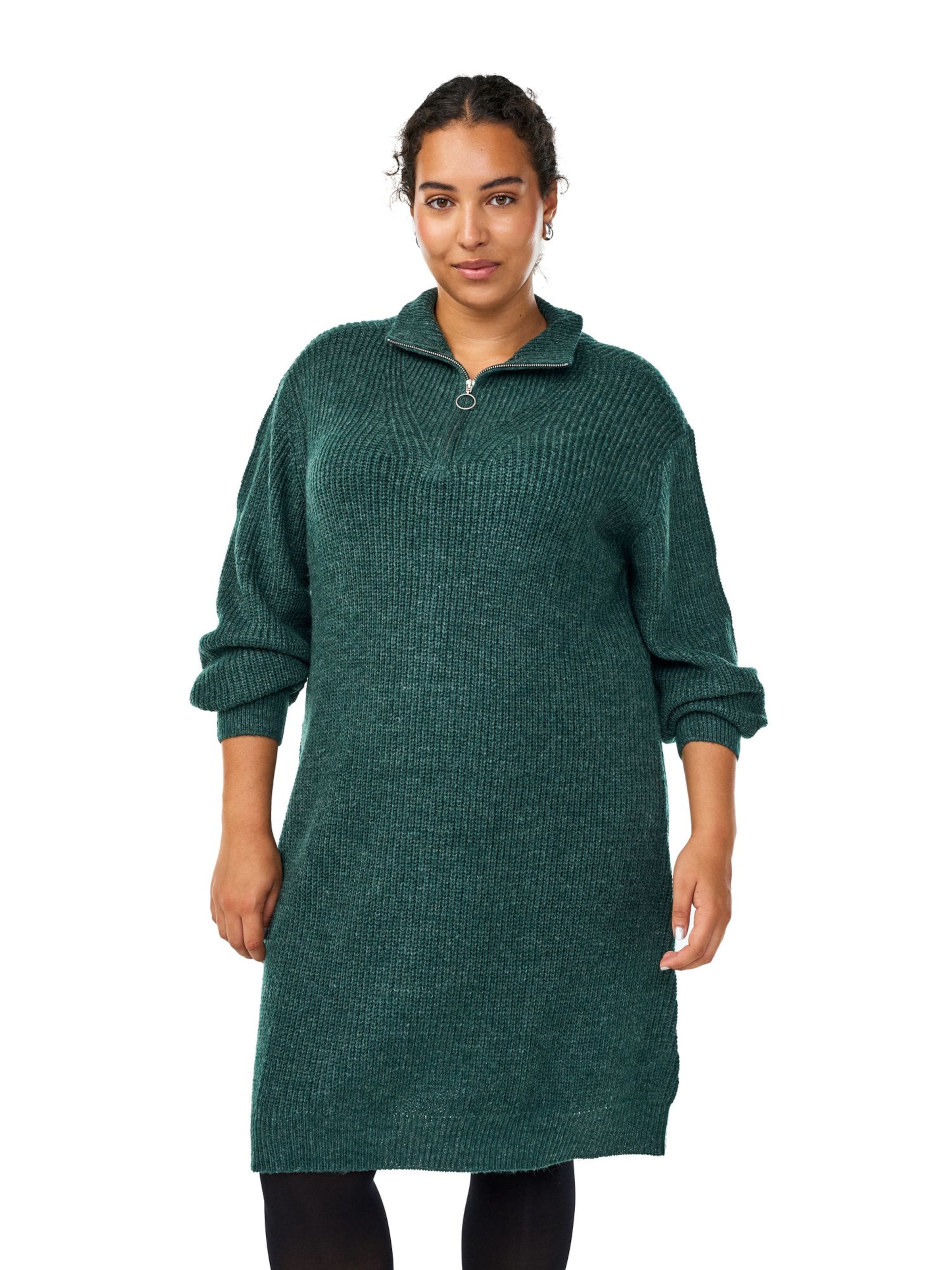 Robes en maille 'Fllola' Zizzi en vert : devant