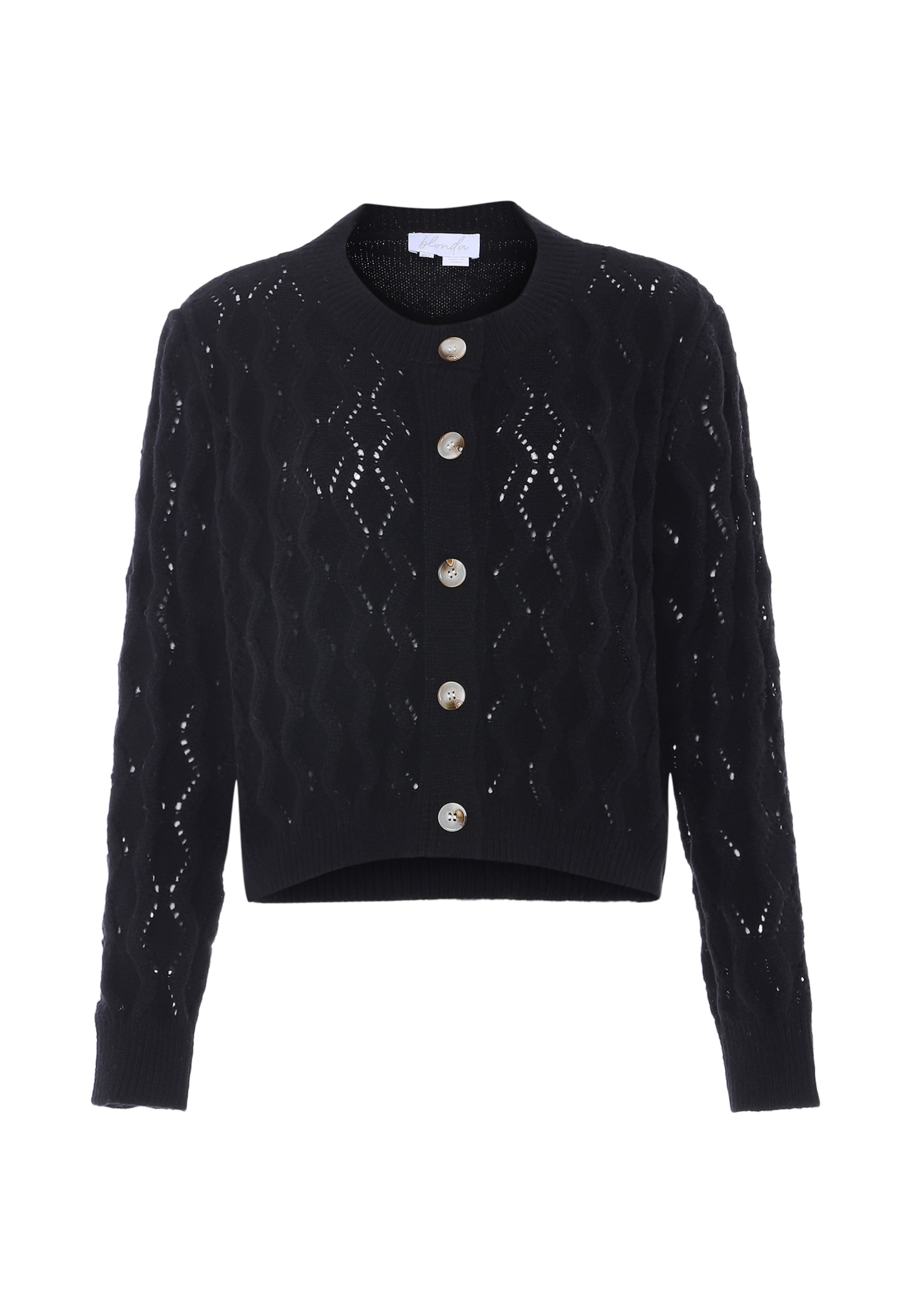 BLONDA Вязаная кофта в Черный: спереди