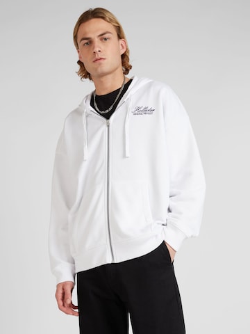 HOLLISTER Sweat jacket in White: front