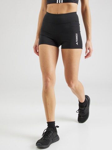 ADIDAS TERREX Skinny Outdoor trousers in Black: front