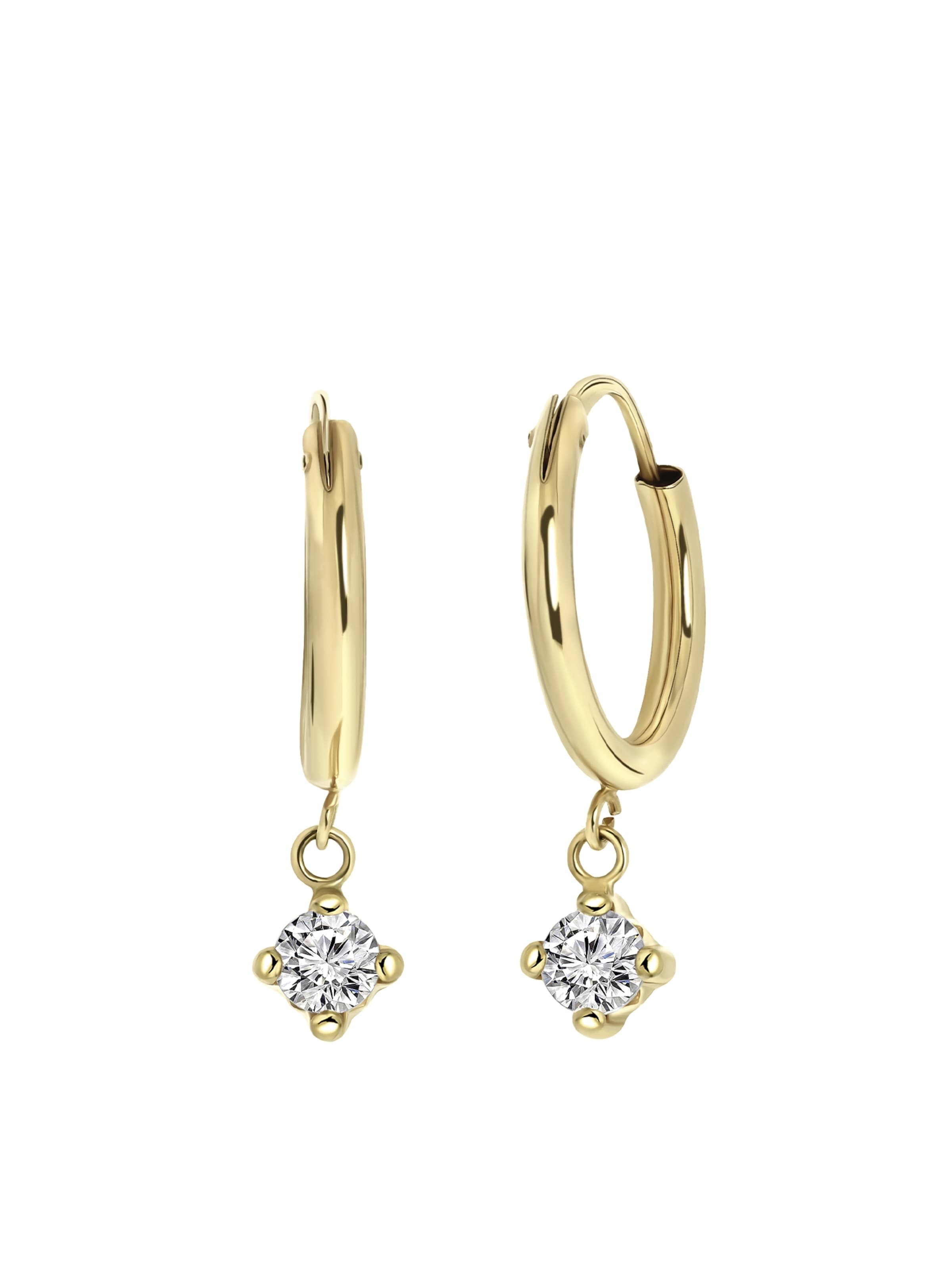 Lucardi Ohrringe 'Klassisch' in Gold: Vorderseite