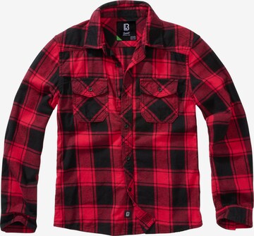 Brandit Regular fit Button Up Shirt in Red: front