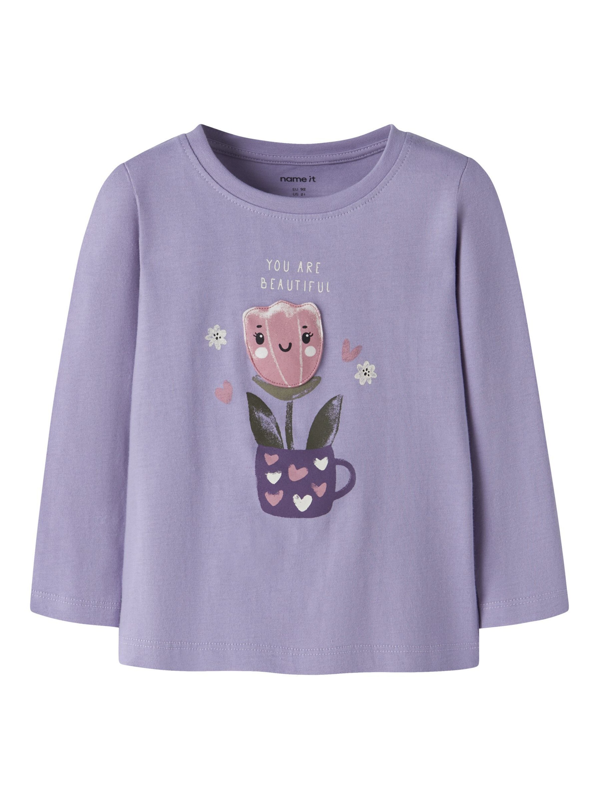 NAME IT Shirt in Lila: voorkant