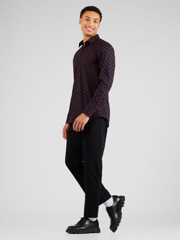 HUGO Slim fit Button Up Shirt 'Kenno' in Black