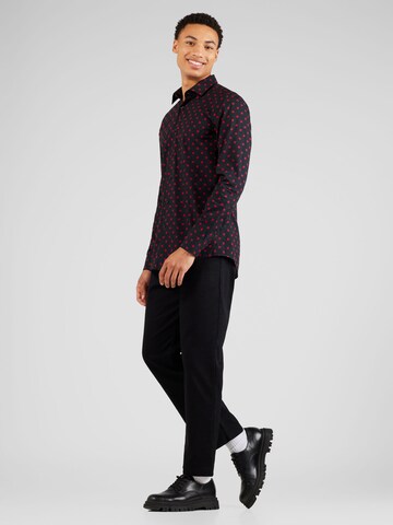 HUGO - Ajuste estrecho Camisa 'Kenno' en negro