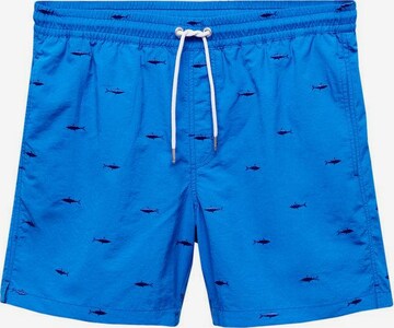 MANGO MAN Swim Trunks 'Pez' in Blue: front