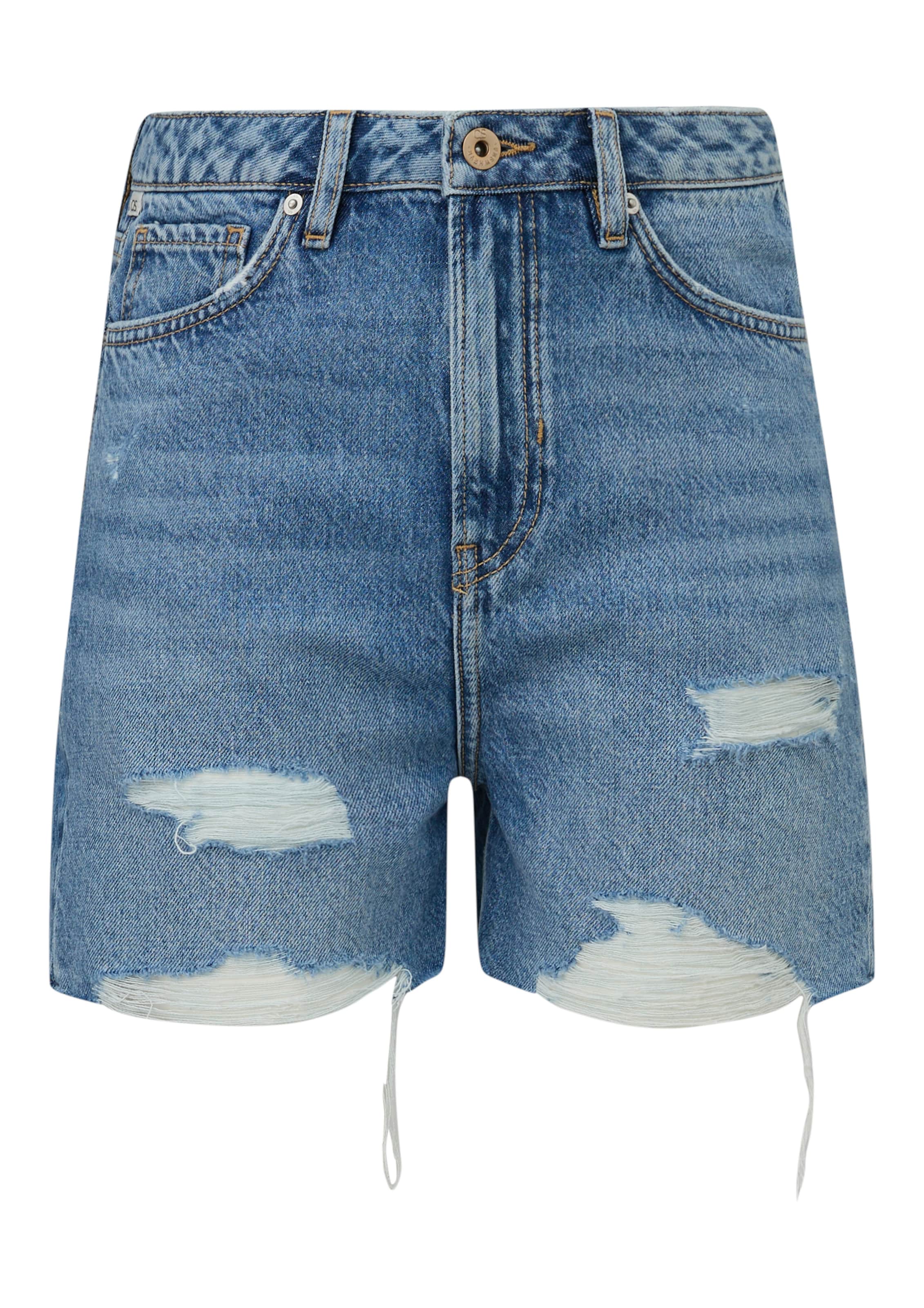 QS Regular Jeans 'Mom Fit' in Blauw: voorkant
