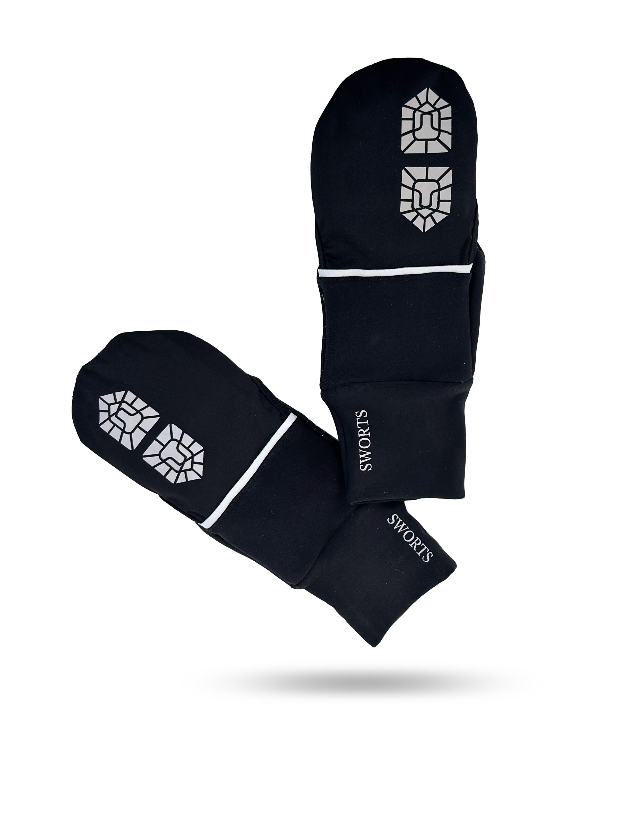 SWORTS Athletic Gloves in Black: front