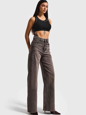IT'S BASIC Wide leg Jeans 'Olea Wide High Rise Jeans' in Brown