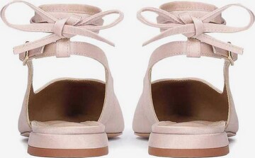 Kazar Ballet Flats with Strap in Beige