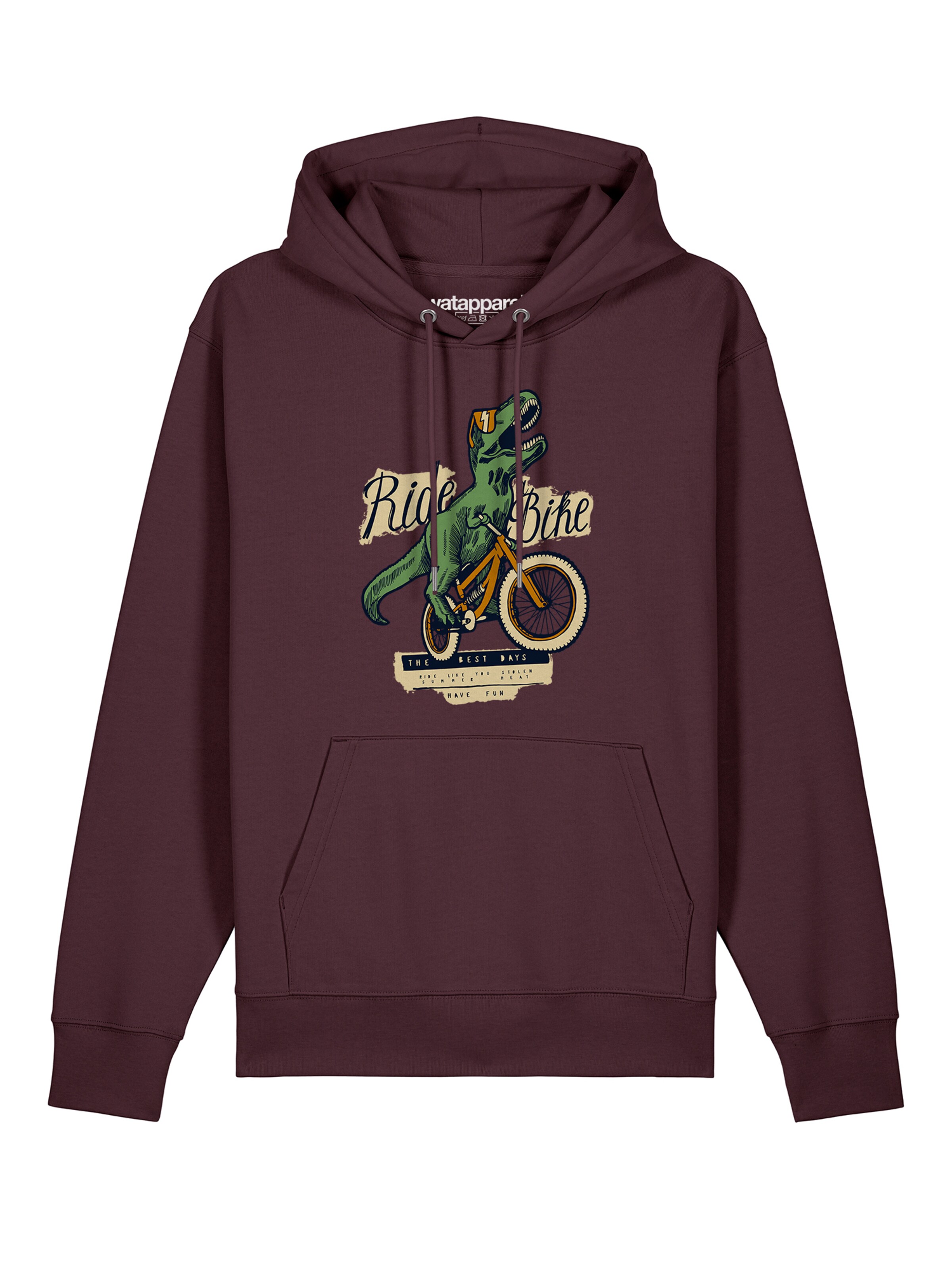 Watapparel Sweatshirt ' T-Rex Fahrrad ' in Rood: voorkant