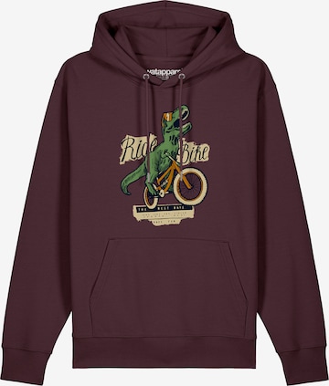 Watapparel Sweatshirt ' T-Rex Fahrrad ' in Rood: voorkant
