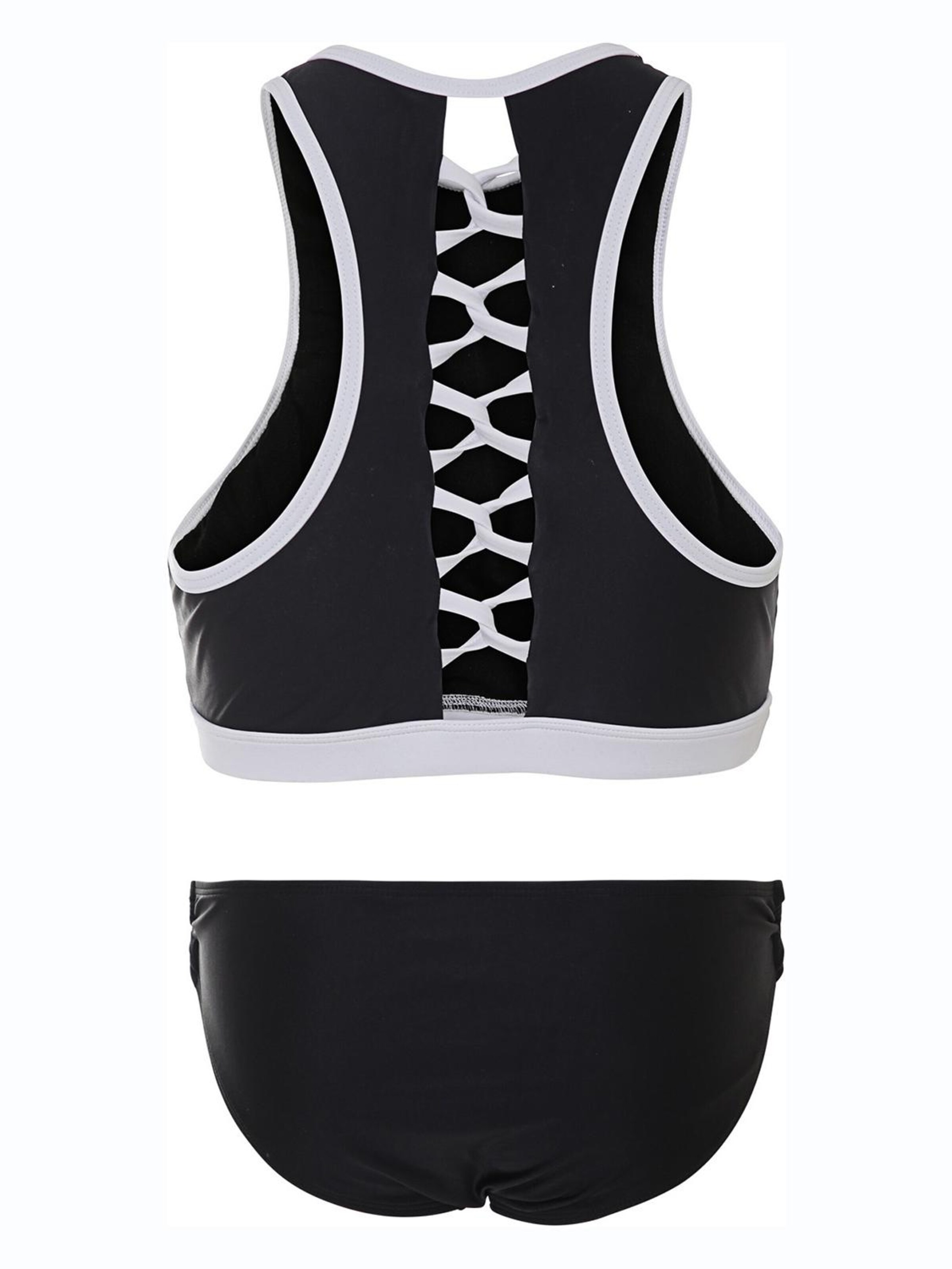 La V High neck Bikini 'Bikini Kreta' in Zwart