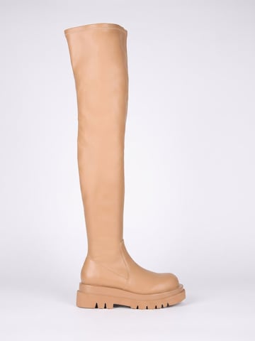 Jeffrey Campbell Laarzen 'Womens Tanked-Ok Beige / Natural Boots' in Beige