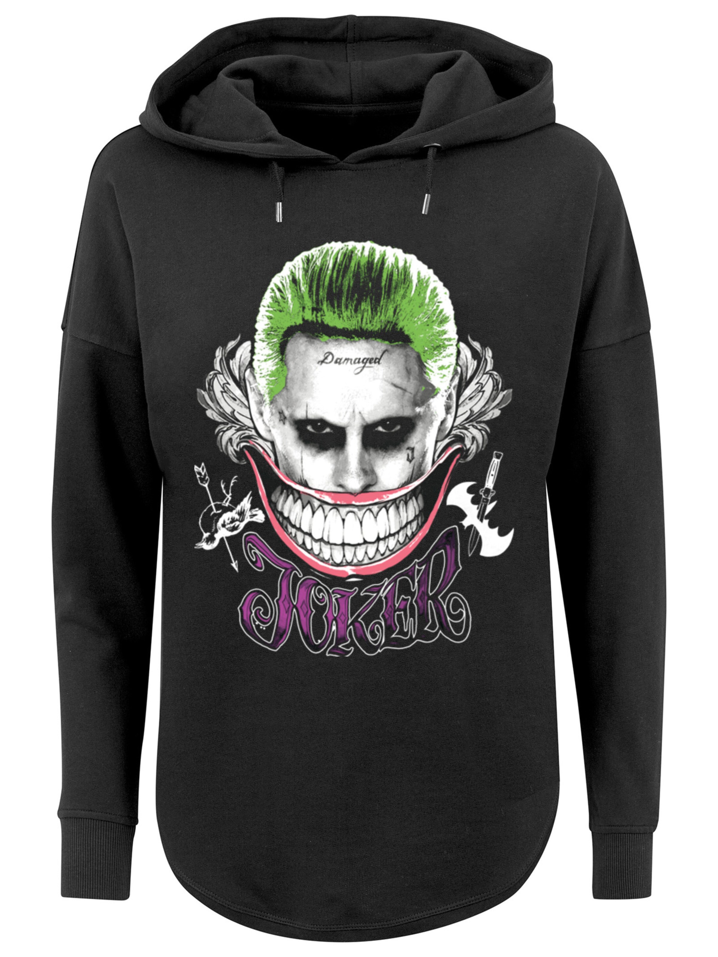 F4NT4STIC Sweatshirt 'Suicide Squad Joker Coloured Smile' in Schwarz: Vorderseite