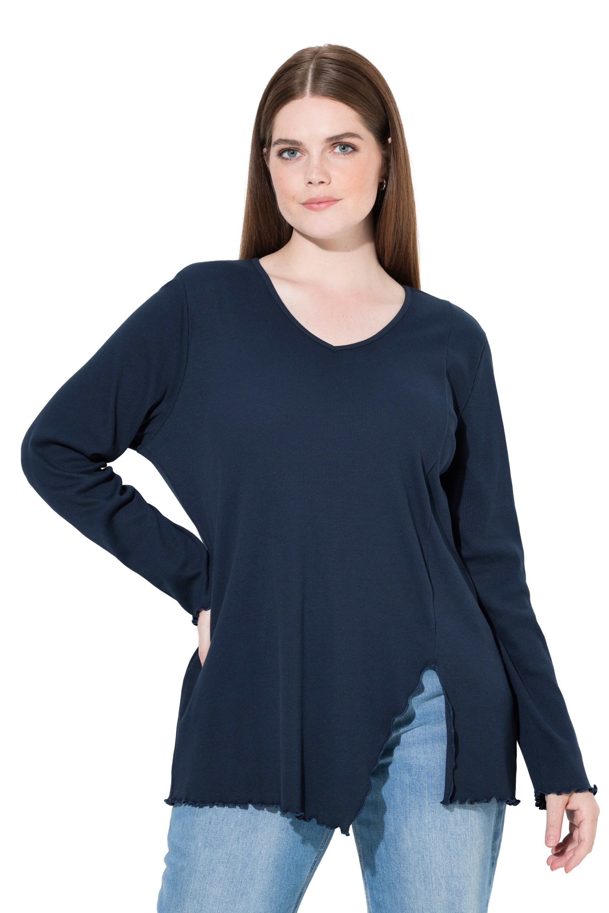 Ulla Popken Shirt in Blauw: voorkant