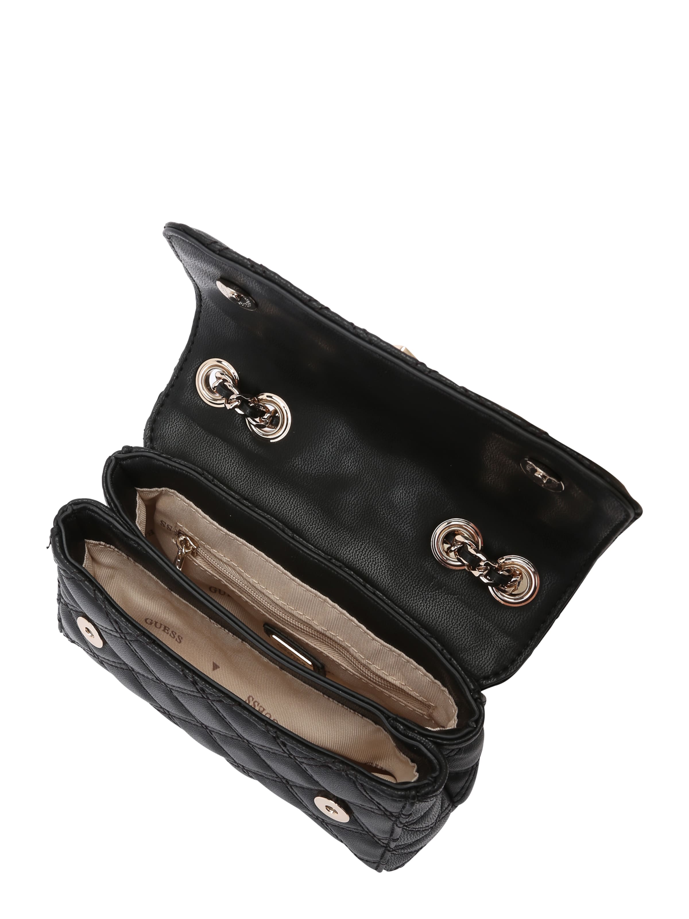 juoda GUESS Rankinė su ilgu dirželiu 'GIULLY II MINI 2 COMP CVRT FLP'