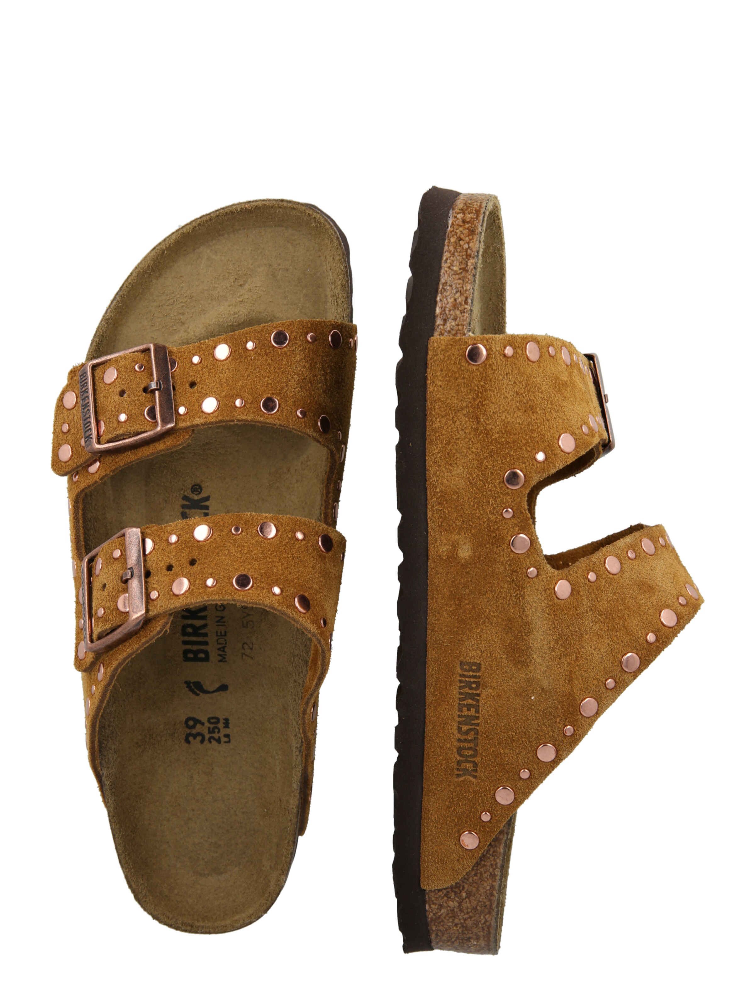 ruda BIRKENSTOCK Šlepetės 'Arizona Rivet'