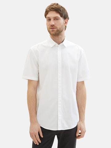 TOM TAILOR Comfort fit Button Up Shirt in White