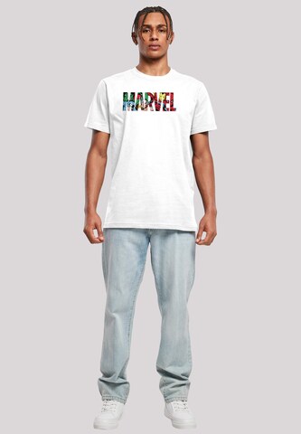 T-Shirt 'Marvel Avengers' F4NT4STIC en blanc